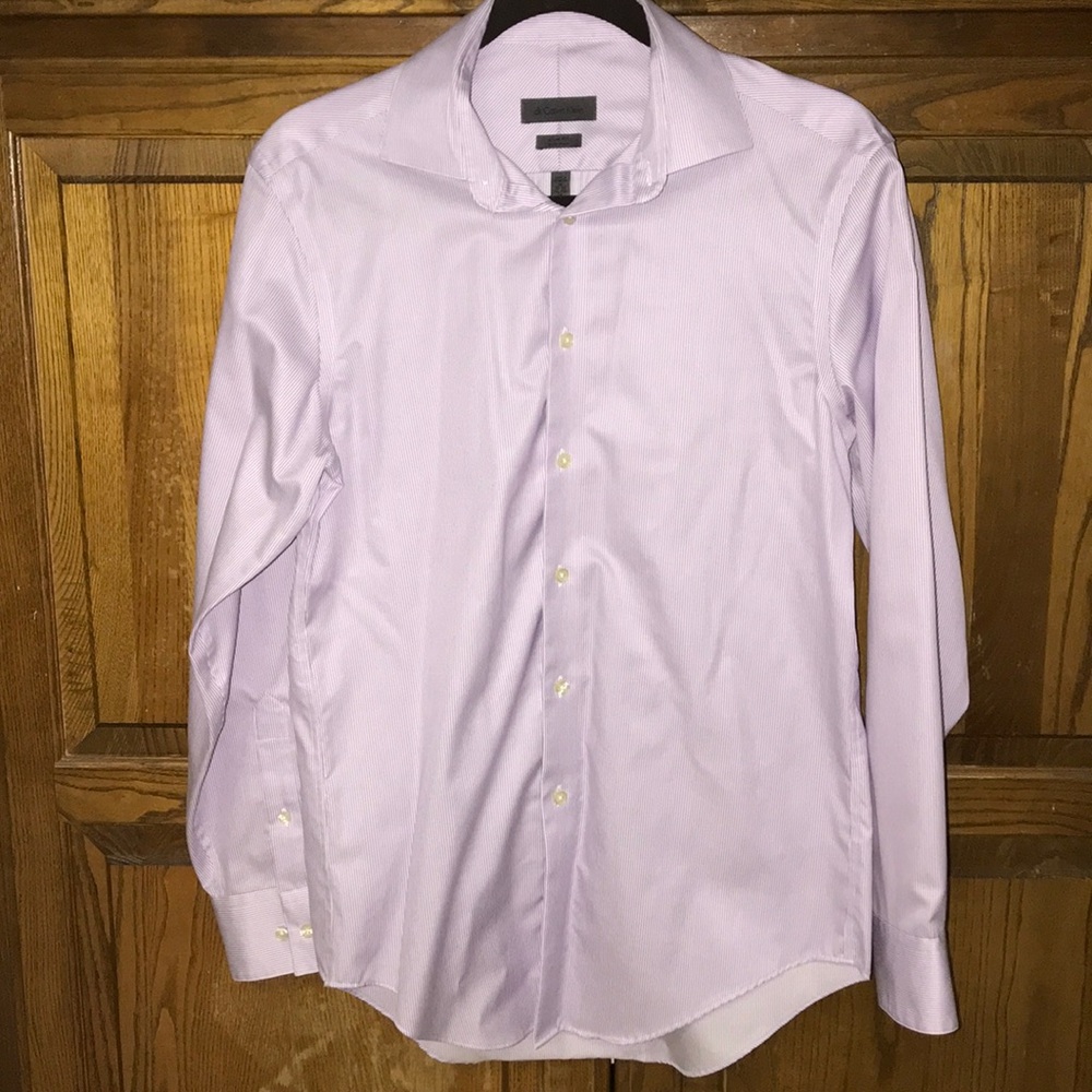 Men’s long sleeve dress shirt.